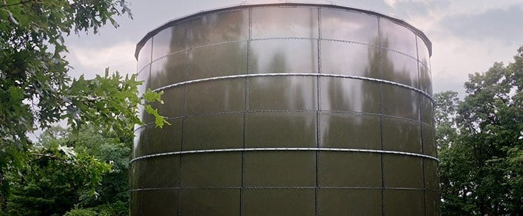 Over 2000m3 Glass Lined Water Storage Tanks with Aluminum Deck